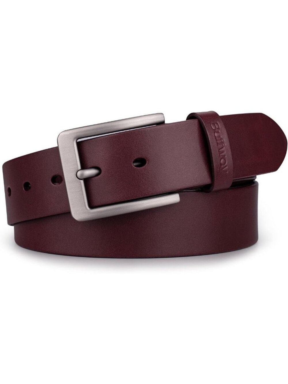 Men's Full Grain Leather Belt - 1.5" Wide, Solid One-Piece, Perfect for Jeans